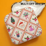 DESIGNED JEWELRY ORGANIZER TRAVEL BOX CASE | 40P566-CHRISTMA: MULTI OFF WHITE