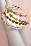 ACRYLIC BEAD RHINESTONE EMBELLISHED HEADBAND | 40HB114: JET BLACK