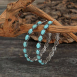 WESTERN TURQ STONE HOOP EARRINGS | 40E437: ROUND