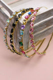 ACRYLIC BEAD RHINESTONE EMBELLISHED HEADBAND | 40HB114: JET BLACK