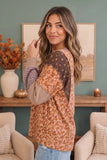 Floral Mixed Media Patchwork Long Sleeve Top