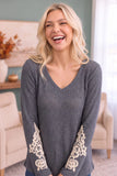 CHARCOAL THERMAL CROCHET TOP