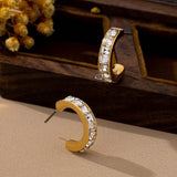 Crystal Gold-Tone Huggie Hoop Earrings | 80E63162: GOLD