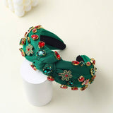 Festive Crystal-Embellished Knotted Headband | 40HB211: GREEN