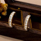 Crystal Gold-Tone Huggie Hoop Earrings | 80E63162: GOLD