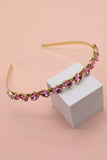 ACRYLIC BEAD RHINESTONE EMBELLISHED HEADBAND | 40HB114: PINK