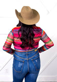 Southwestern Serape Mesh Top: Multi