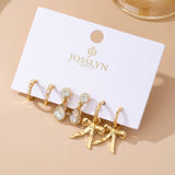 Pearl Crystal Teardrop Bow Trio Earring Set | 80E61791: GOLD